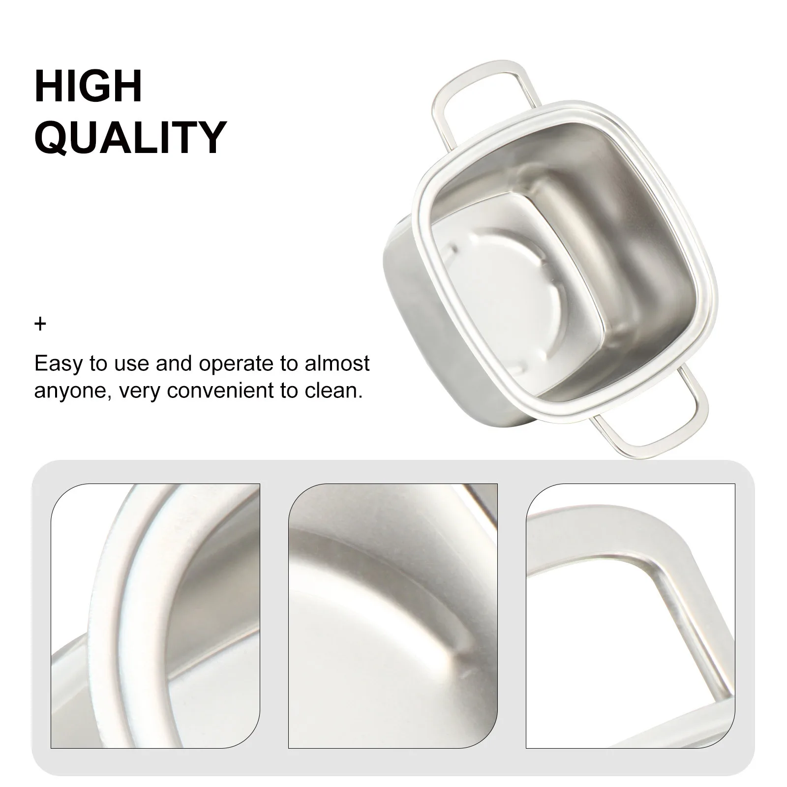 

1pc Stainless Steel Hot Pot 2.5L Deep Multifunctional Cooking Pot For Gas Induction Stove Soup Stew Container Kitchen