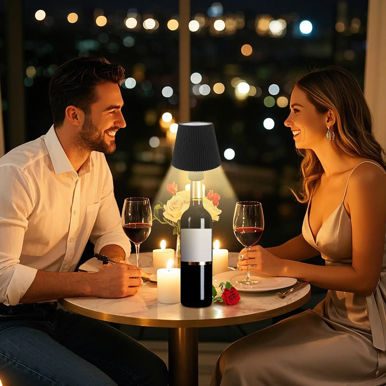 

Лампа для бутылки вина, светильник для бутылки вина с 3-цветным затемнением, элегантное компактное мягкое освещение, украшения для кухни, Рождество