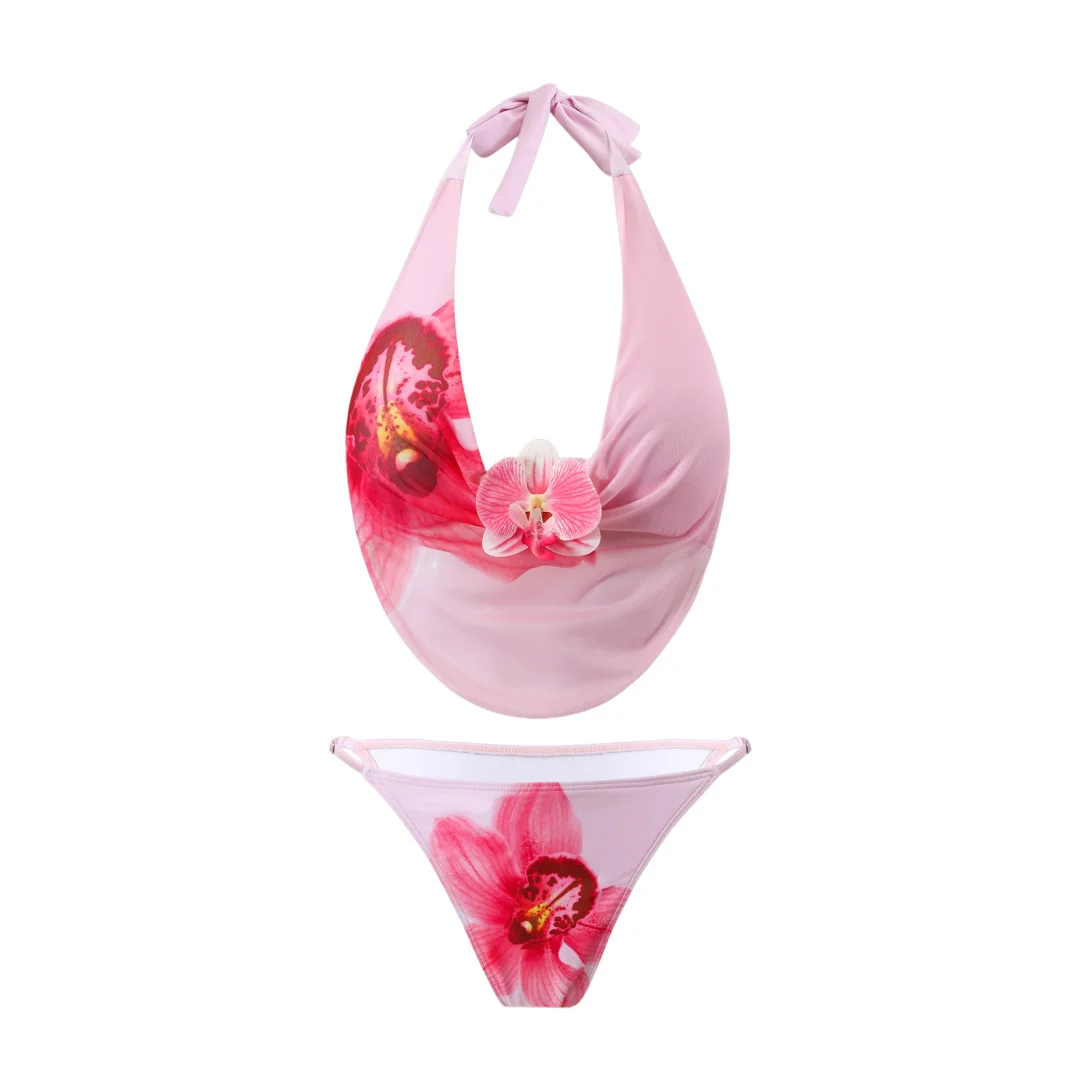 S - XL Mit Rock Blumenmuster Bikini Damen Bademode Weiblicher Badeanzug Dreiteiliges Bikini-Set Badeanzug Schwimmanzug V7996 – Detail 22