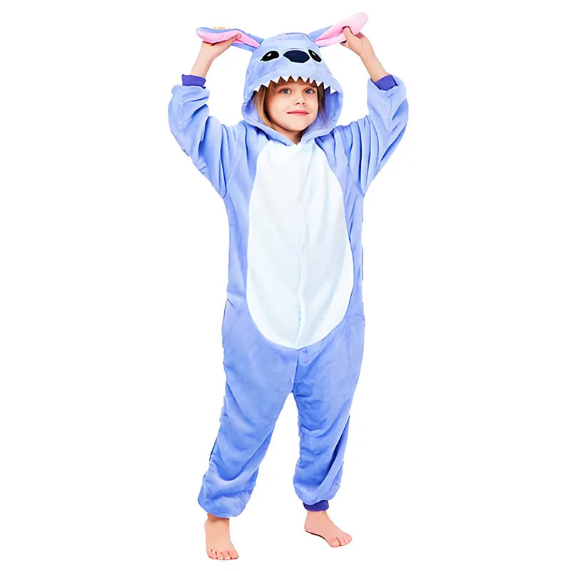 Novo ponto quente anime cosplay trajes animal dos desenhos animados macacão para crianças halloween meninas meninos pijamas com capuz onesies presente
