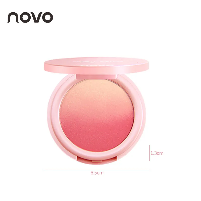 Levendig Blush-palet, meerkleurig verloopontwerp, lichtgewicht en mengbare kleur, gezichtscosmetica, met eenvoudig te gebruiken spiegel