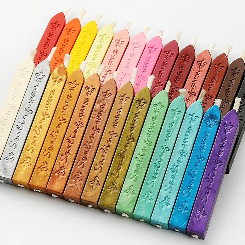Retro Sealing Wax Sticks with Wick 5pcs/pack English Letters Core Wax Stick DIY FOR Seal Stamp Making Envelopes Invitation