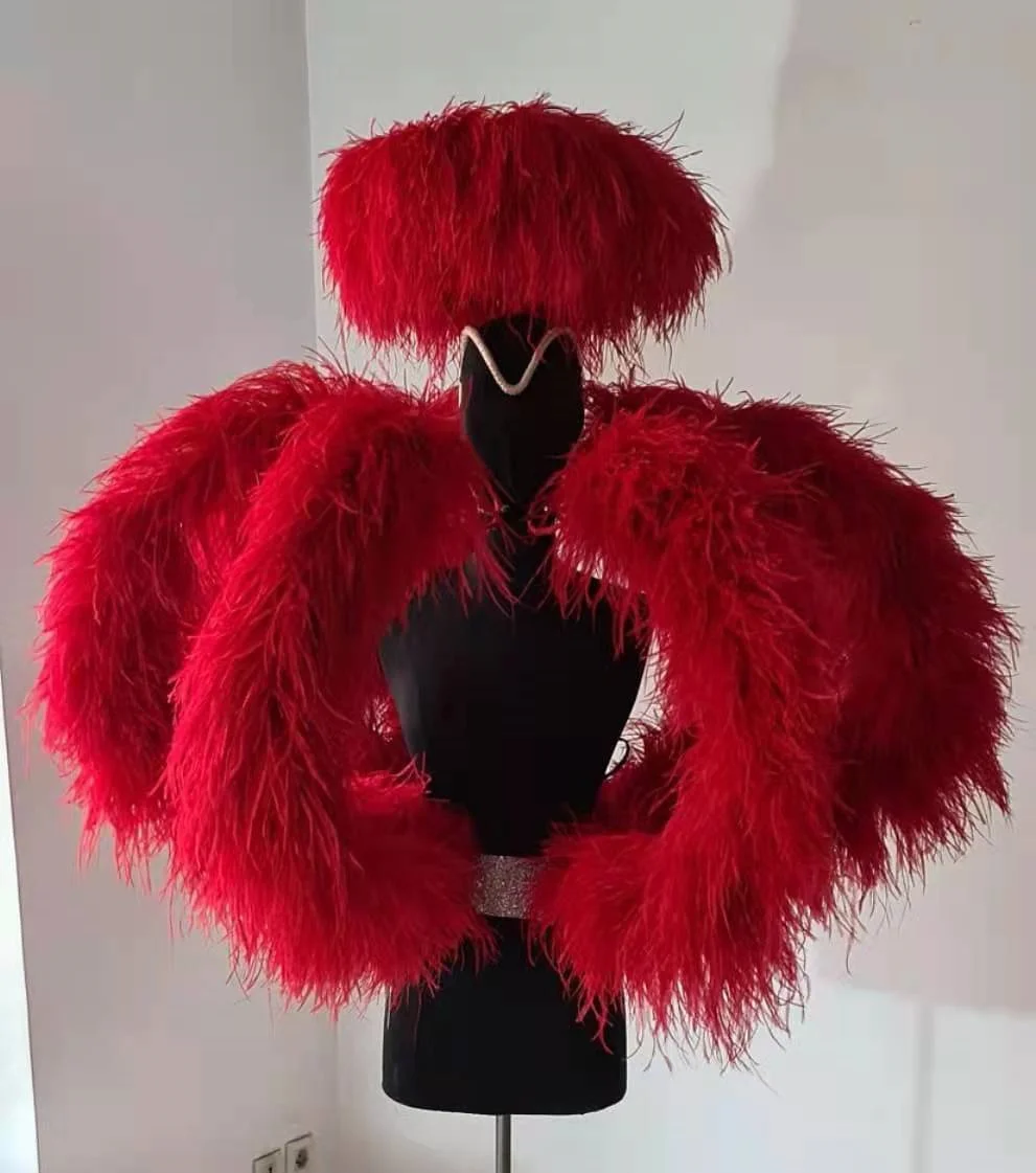 Customized Ostrich Trim Plume Boa Shawl For Sewing Dress Clothing Costume Feathers Crafts 10-30ply Feather boa 2M 3M in Length