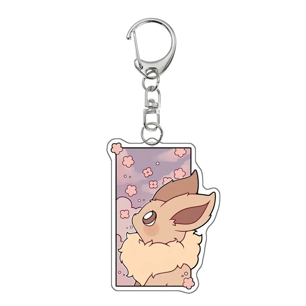 Pokemon Anime Cartoon Eevee Sylveon Espeon Umbreon Glaceon Jolteon Vaporeon Leafeon Acrylic Key Chain Pendant Decoration Gift