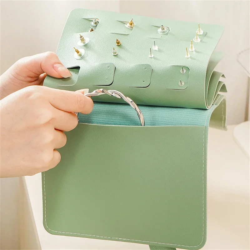 42 Pairs Luxury Earrings Organizer Album PU Leather Portable Ear Studs Holder Storage Bag Earring Book Travel Jewelry Case Box