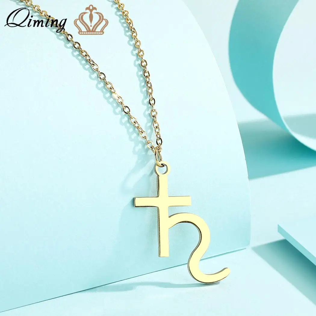 QIMING Dainty Saturn Seymbol Necklace Female Women Minimalist Jewelry Simple Geometric Choker Necklace