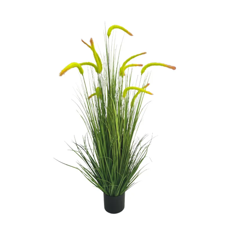 Simulation reed dog tail grass onion grass large  bonsai clothing store window floor decoration green  plants