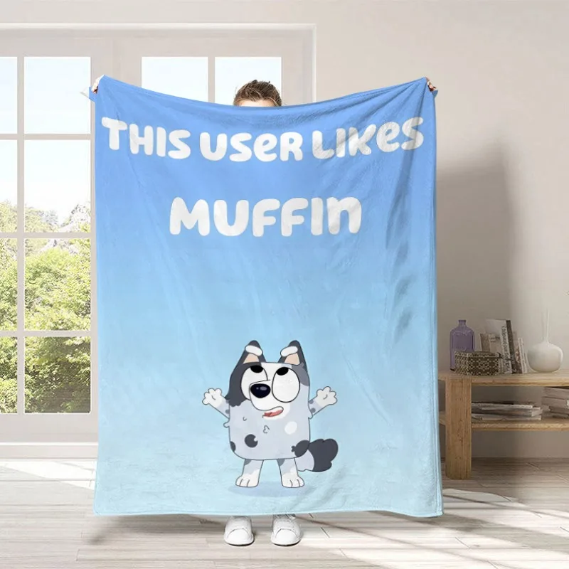 

Bluey Cartoon Anime 100x150cm Flannel Soft Warm Throw Blanket Students Office Nap Air Conditioning Shawl Blanket Gift
