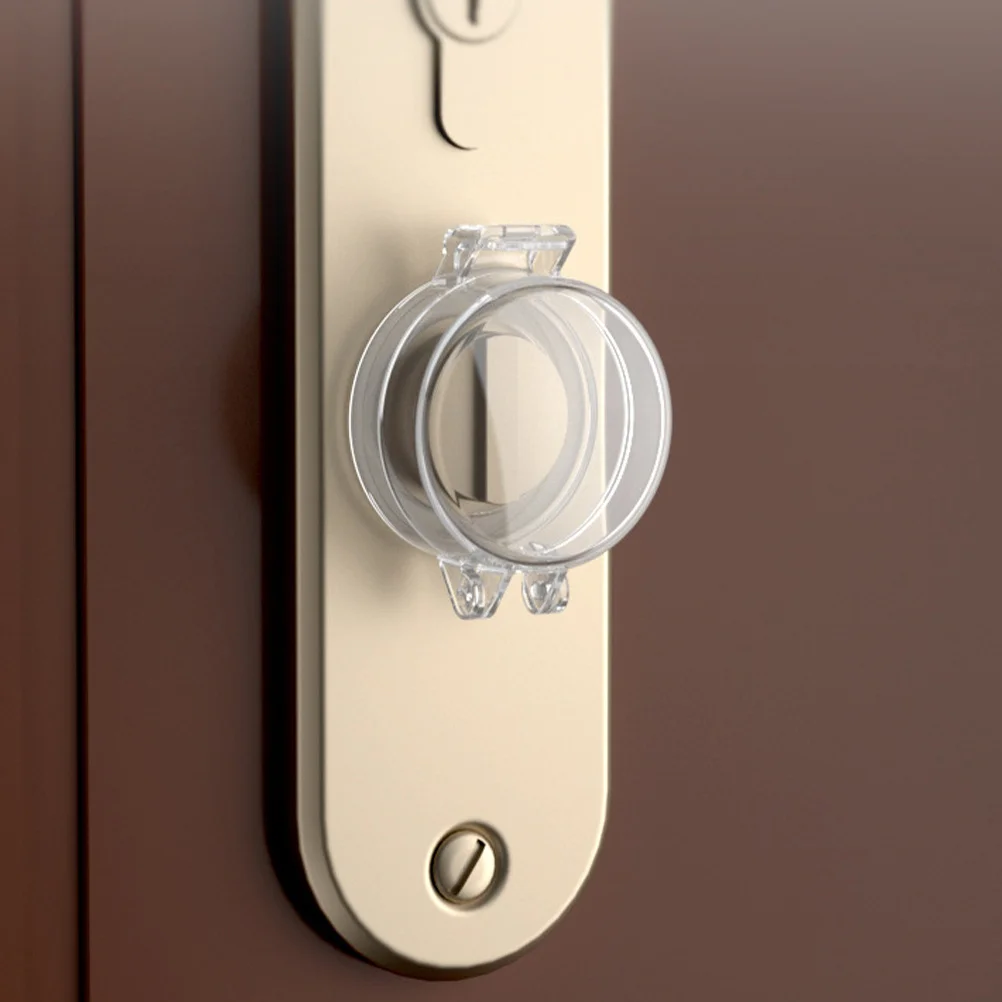 

4pcs Child Safety Lock Clear Door Knob Safety Cover Toddler Proof Home Door Handle Lock Protection Covers Babyproof Cabinet
