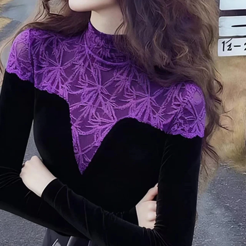 

Контрастные лоскутные топы High Street, женская одежда, новые универсальные тонкие элегантные футболки с длинными рукавами, весенне-осенняя повседневная мода