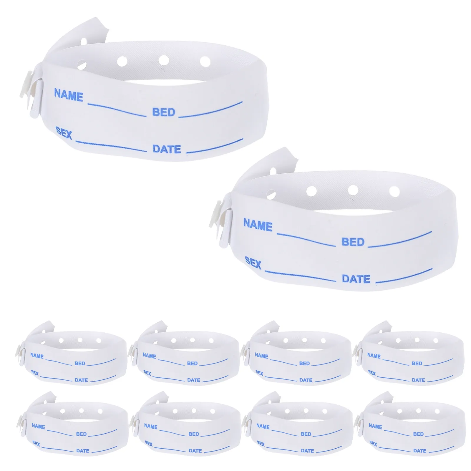 

100Pcs Identification Wristbands Medical Id Patient Hospital Bracelets Waterproof Stain Resistant Adjustable Patient Safety