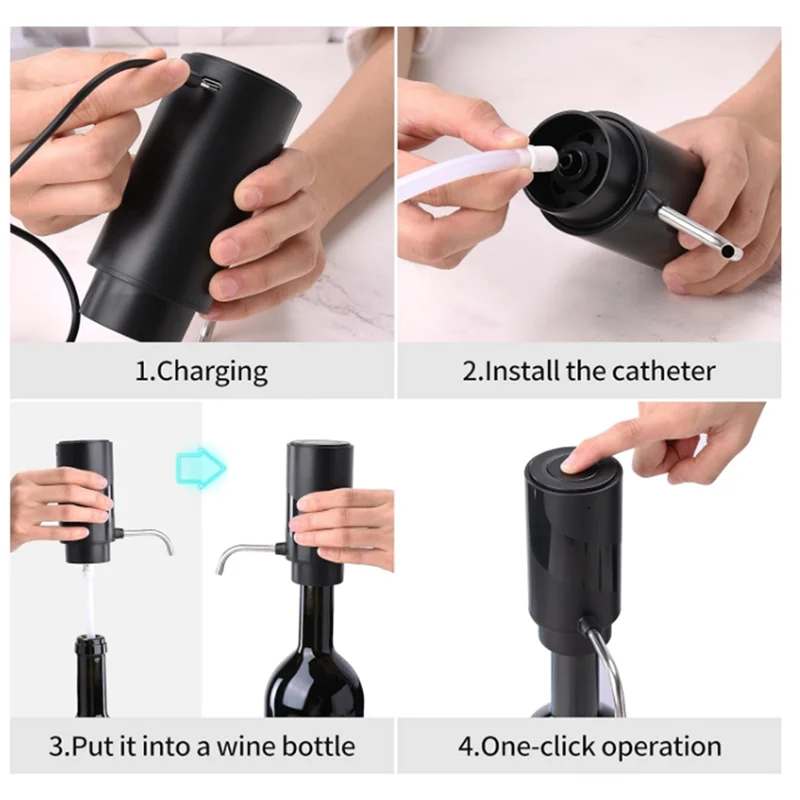 Wine Aerator Electric Wine Decanter Automatic Wine Aerator, Wine Dispenser With USB For Wine Enthusiasts And Own Use-[A04I]