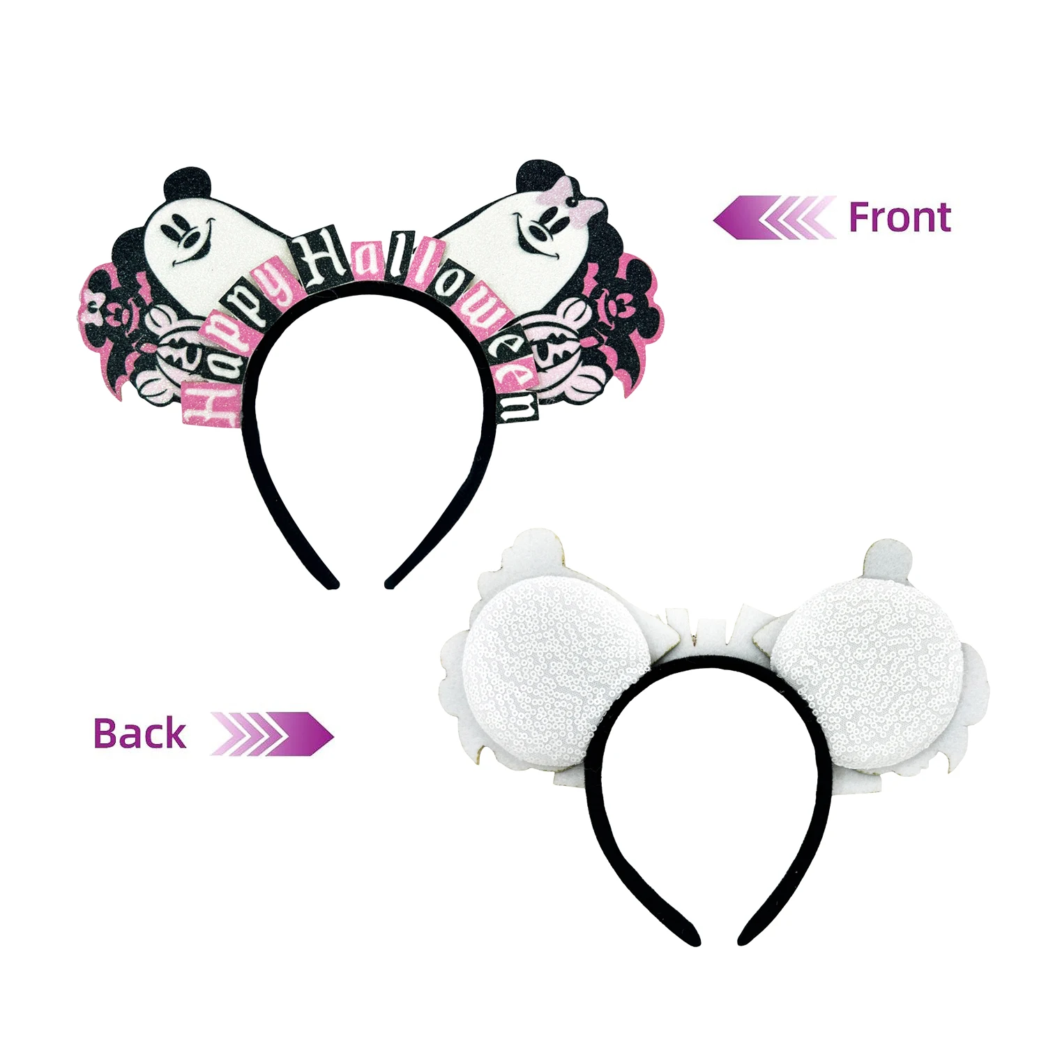 Latest Bat Mickey Mouse Hairbands For Women Happy Halloween Headband Girl Cosplay Ghost Minnie Hairband Kid Hair Accessorie Gift