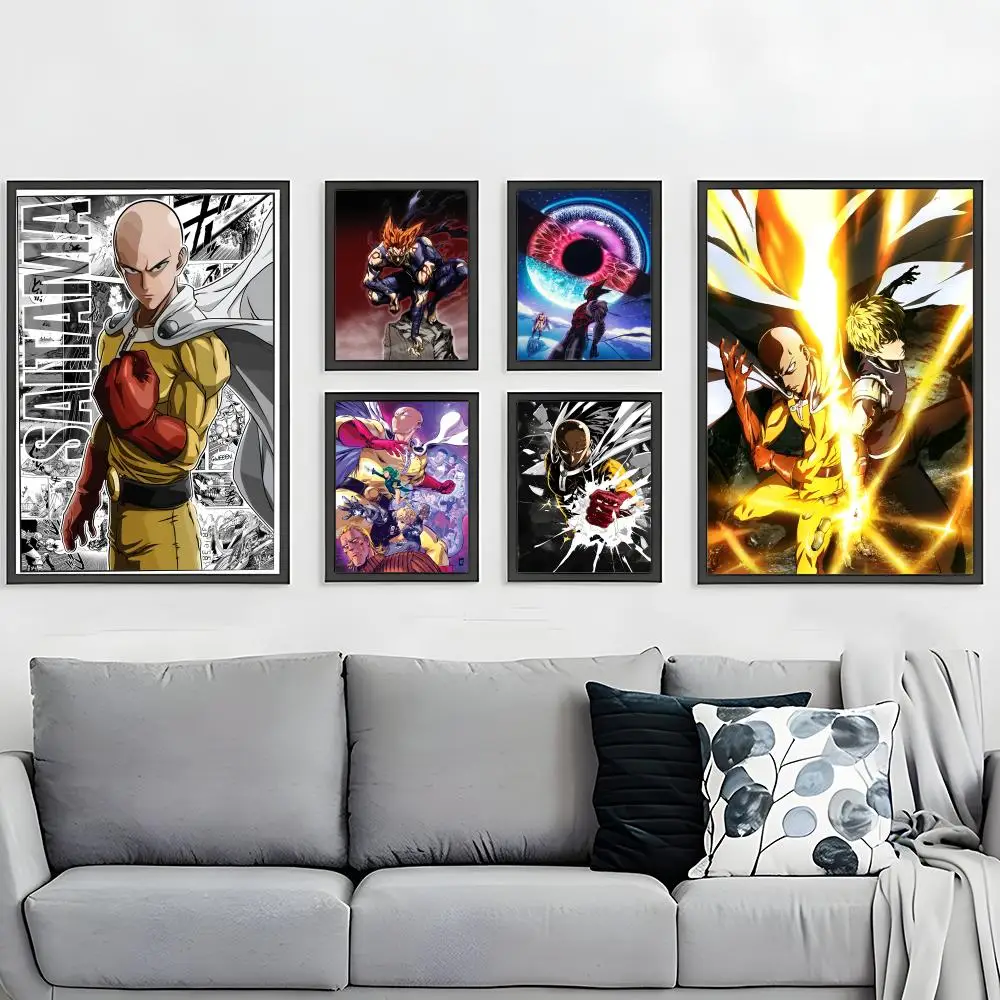 Anime O-One P-Punch Man Poster HD Waterproof Self-Adhesive Wall Art – Multi-Scene Use, Top Gift Pick