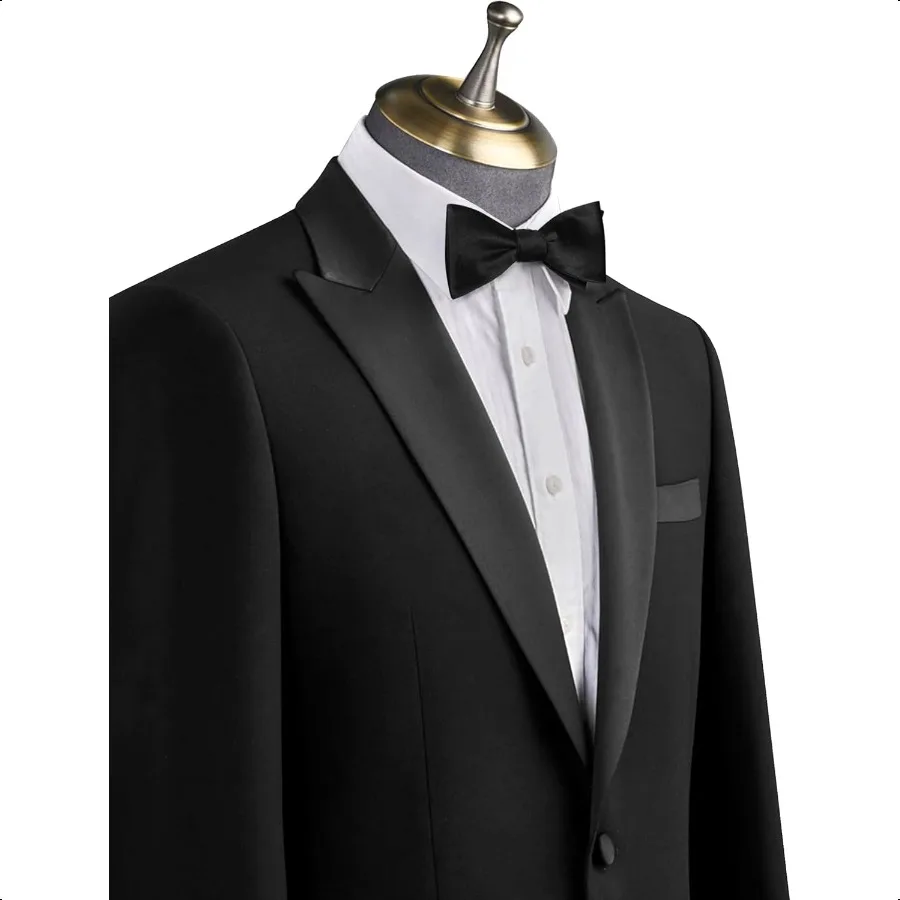 Solid Color Mens Bowtie Self Bow Tie Formal Bow Tie