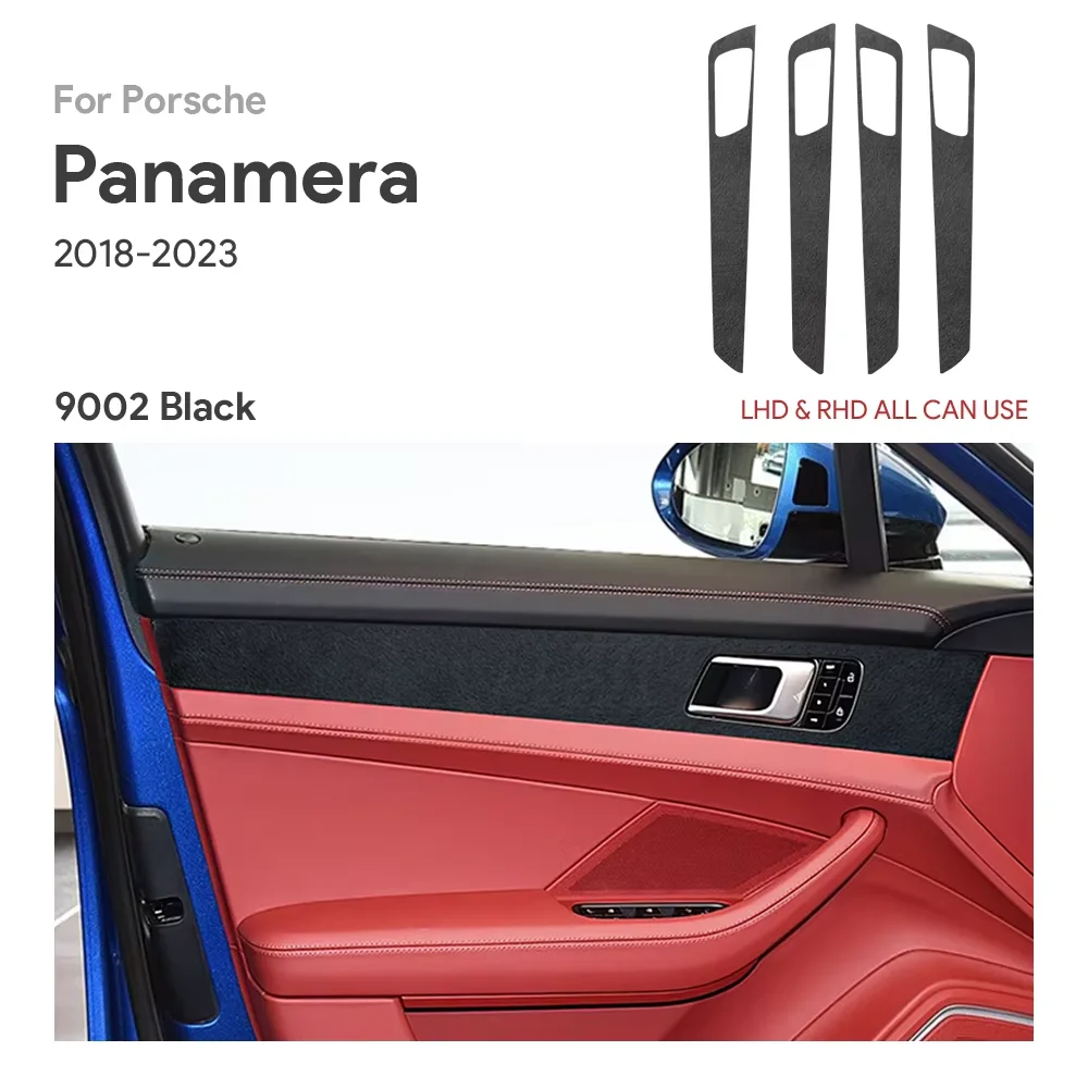 Italy Super Suede Inner Door Panel Sticker for Porsche Panamera 2018 2019 2020 2021 2022 2023 Car Interior Trim Accessories