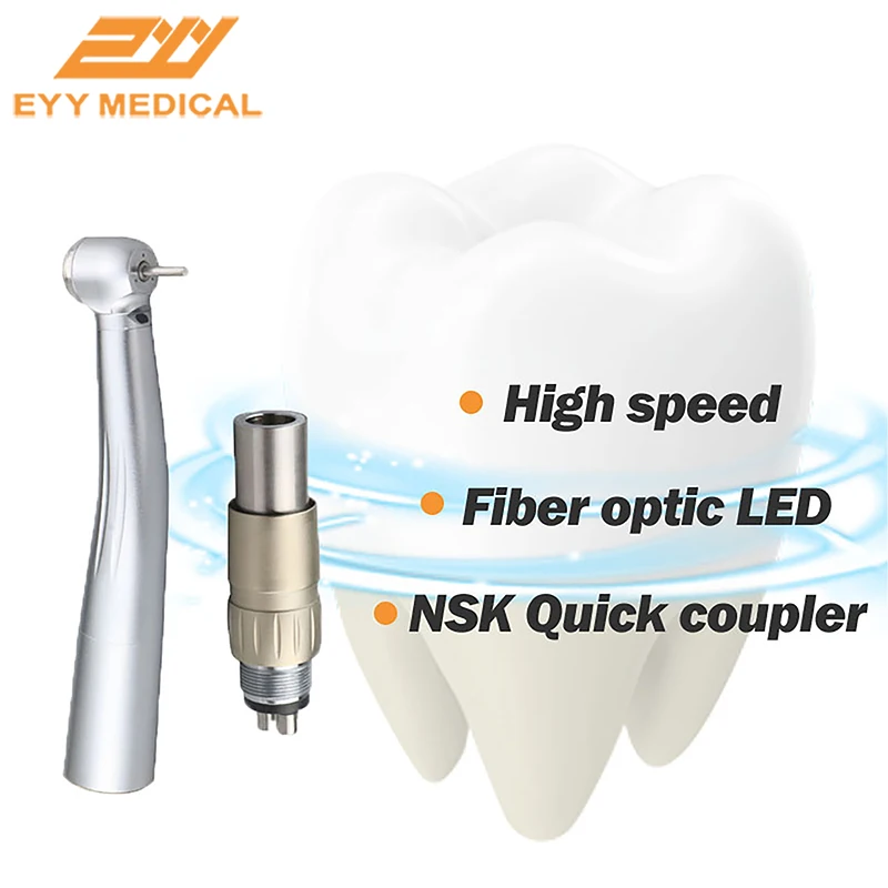

Dental High Speed Handpiece with LED Dental Turbine High Rotation Pen Fiber Optic LED Quick Coupling 2/4 Hole Dentistry