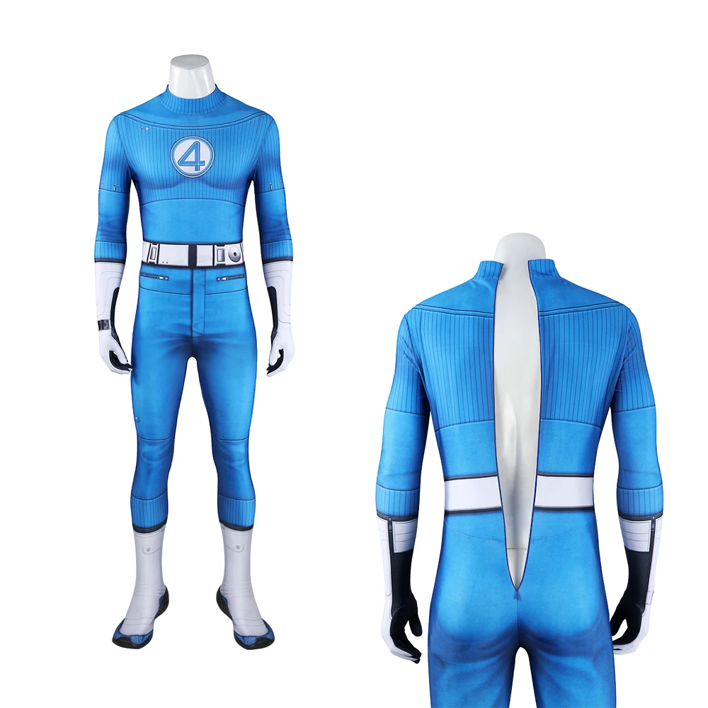 Superheld Fantastic Four Cosplay Reed Richards Zentai-kostuum Heren Fantasia Strakke Jumpsuit Halloween Party Uniform