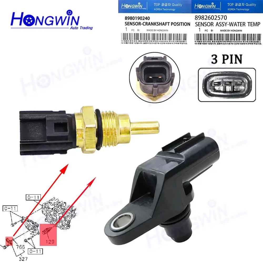 

Camshaft Position Sensor & Temp Sensor & Wire For Isuzu RR NQR NPR 4HK1 5.2L 4JJ1 3.0L 33220-58J11 8982602570 8980190240