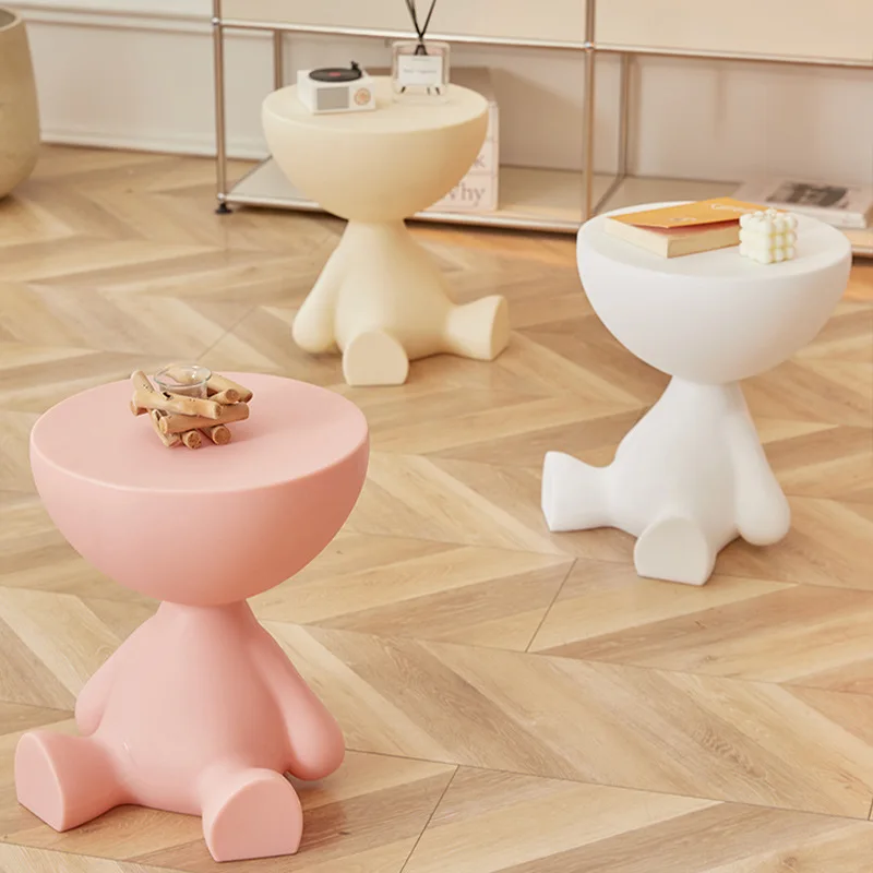 Small Flat Head Coffee Table Cream Style Modern Simple Casual Small Tea Table Home Living Room Sofa Plastic Side Table