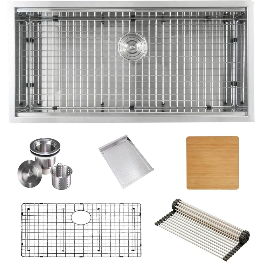 

Stainless Steel Workstation Kitchen Sink ,38 Inch ,Material Superior,Kitchen Sinks