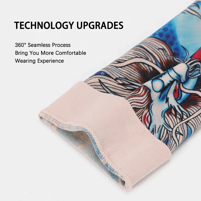 Tattoo Sleeves Seamless Men Armguard Outdoor Biker Gloves Driving Sunscreen Longsleeve Ice Silk Summer Women Mitts Arm Sleeves