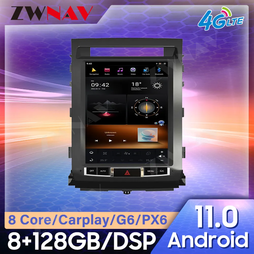 128G Tesla Screen For TOYOTA LAND CRUISER LC200 2008-2015 Android 11 Car Multimedia Player GPS Audio Radio Auto Stereo Head Unit