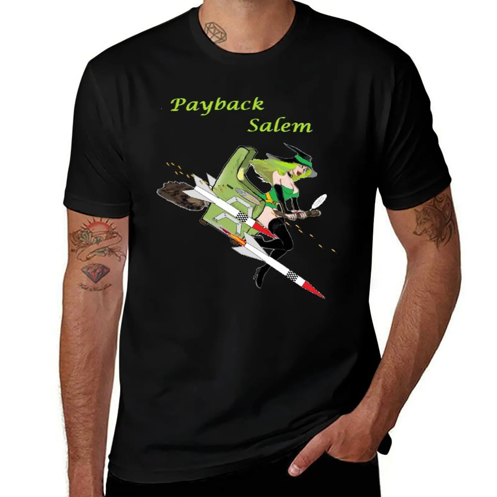 

men Salem, prints t T-Shirt shirts shirts man with for T-Shirt the of for t t shirts Green Attack man Payback Witch