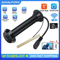 Awapow-Tuyaドアのぞき穴ビューアー,170 ° 広角ビデオドアベル,2.4g,5g,wifiミニカメラナイトビジョン,1080pモーション検出,新品