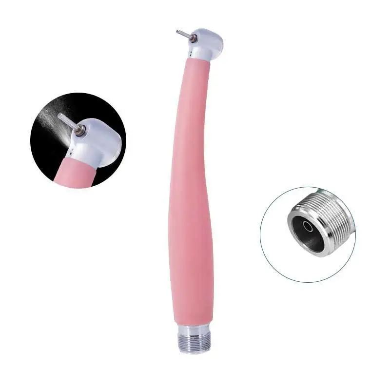 Rosa Handpiece Dental com Rolamentos Cerâmicos, Água Spray Botão, Caneta de Alta Rotação, 2, 4 Buraco, Alta Velocidade, Odontologia, Nanoweb, Botão