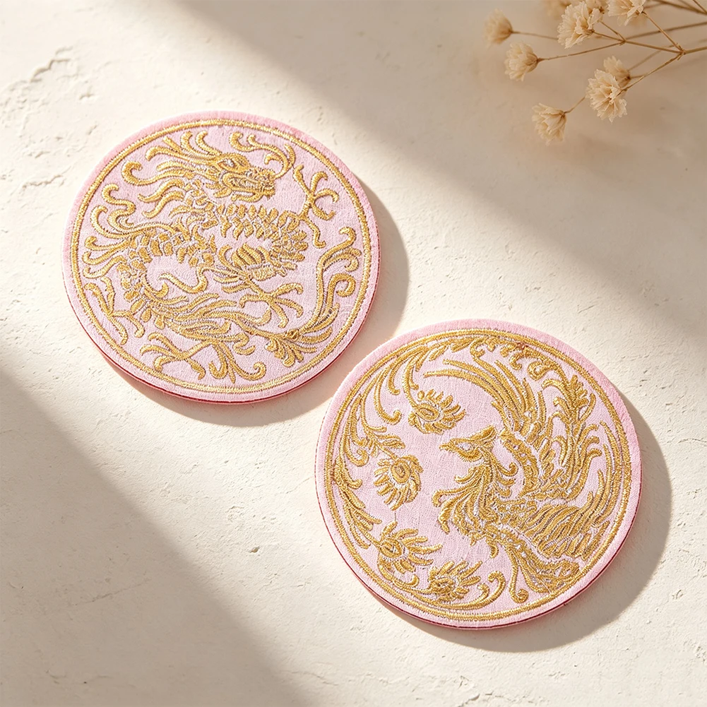 Orientalischer Stil Drachen-Phönix Bestickte Aufbügelbare Patches Glücksverheißende Mythische Bestien-Applikation für Kleidung DIY Handwerk Dekoration – Detail 3