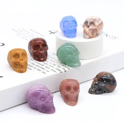 Natural Crystal Skull Ghost Head Statue Rose Quartz Stone Reiki Collectible DIY Gem Carved Spiritual Wicca Home Decor Gift 30mm