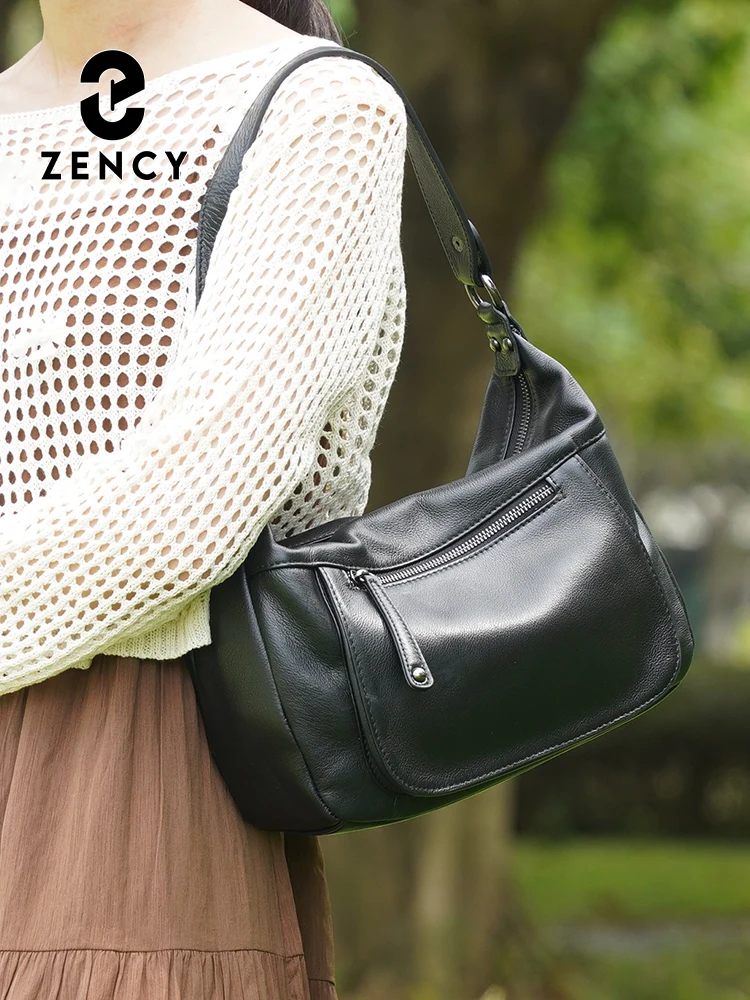 

Женская сумка Zency из 100% мягкой кожи, сумка через плечо из натуральной кожи, сумка-хобо