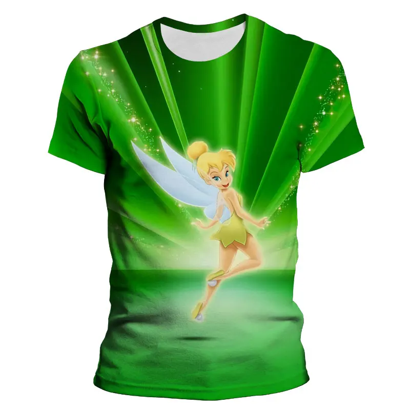 Boy Girl Kids T-shirts Summer Short Sleeve T Shirt For Men Women Tinker Bell 3D Print Cartoon Anime Children Clothing Tee