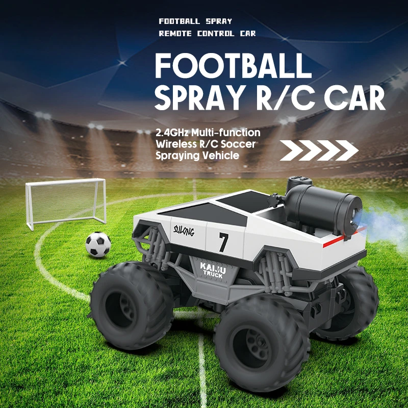 Rc Car 1/24 Football Battle Games with Light Spray Remote Control Car 2.4G Off Road Electric Vehicle Toys for Boys Gift