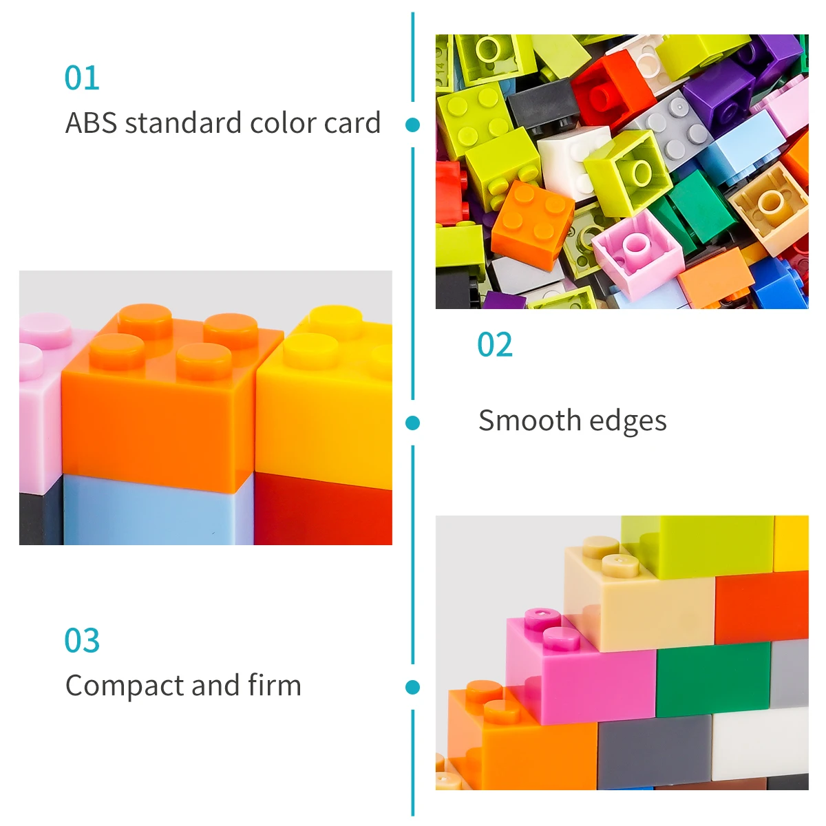 500g2x2 Beveled DlY Building Blocks Figure spesseRaggi Punti Formato creativo educativoCompatibile con i giocattoli di plastica per bambini