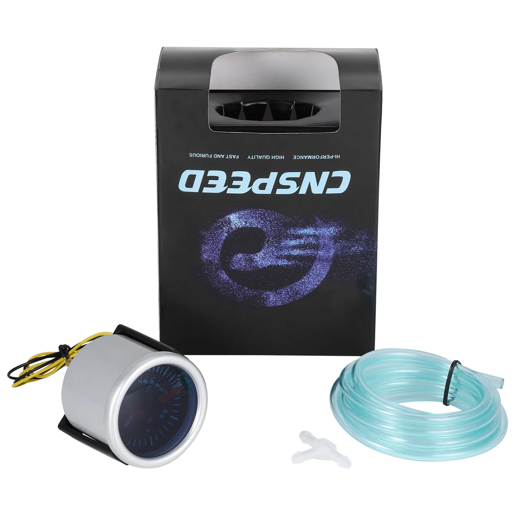 White Light 52mm Universal 12V LED Smoke Len -1~0~2BAR Turbo Boost Gauge Meter Car Meter