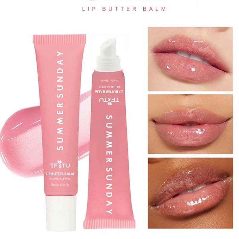 Summer Sunday Lip Balm Moisturizing Mirrors Lip Gloss Lip Vanilla Cake Smell Lipsticks Transparent Oil Make Up Pink Sugar Coffee
