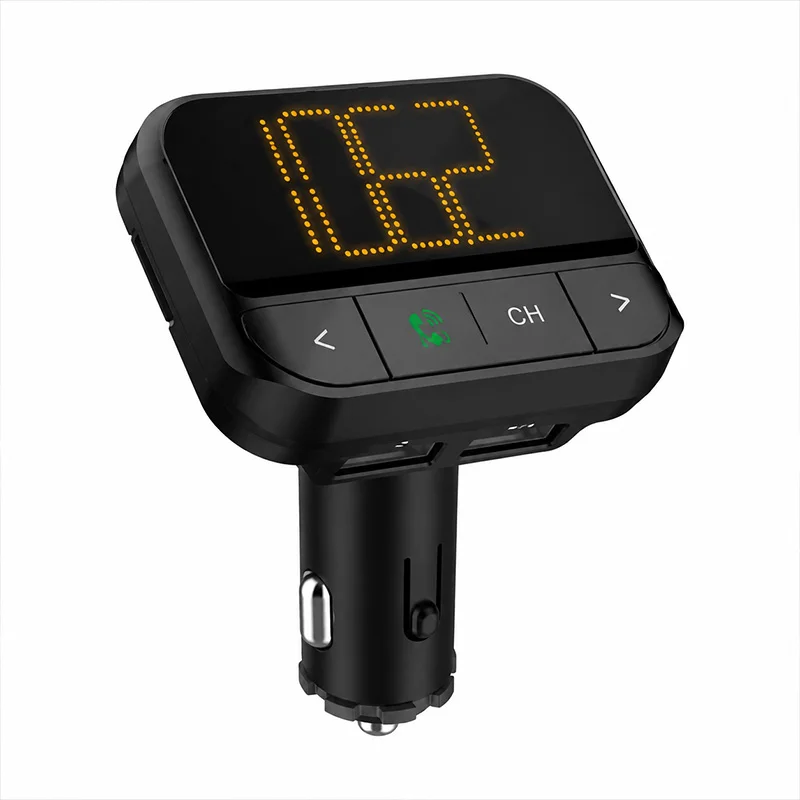 Bluetooth-FM-Transmitter fürs Auto, Musikadapter fürs Autoradio Bluetooth-Freisprecheinrichtung für den Zigarettenanzünder, 2 USB-Anschlüsse, unterstützt SD-Karten und USB-Sticks