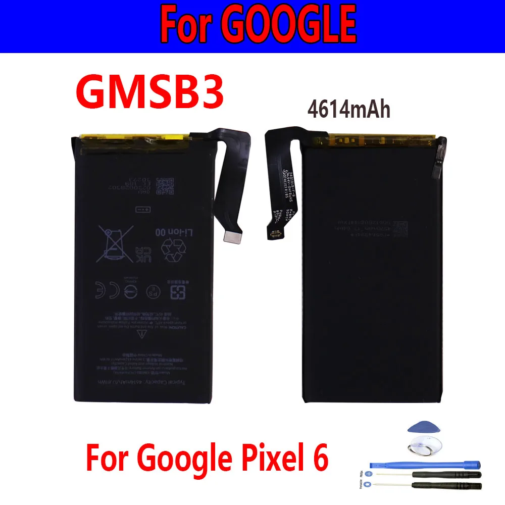 

Hot selling Orginal GMSB3 4614mAh rechargeable batteries For HTC Google Pixel 6 Pixel6 Phone Batteries+ Free Tool