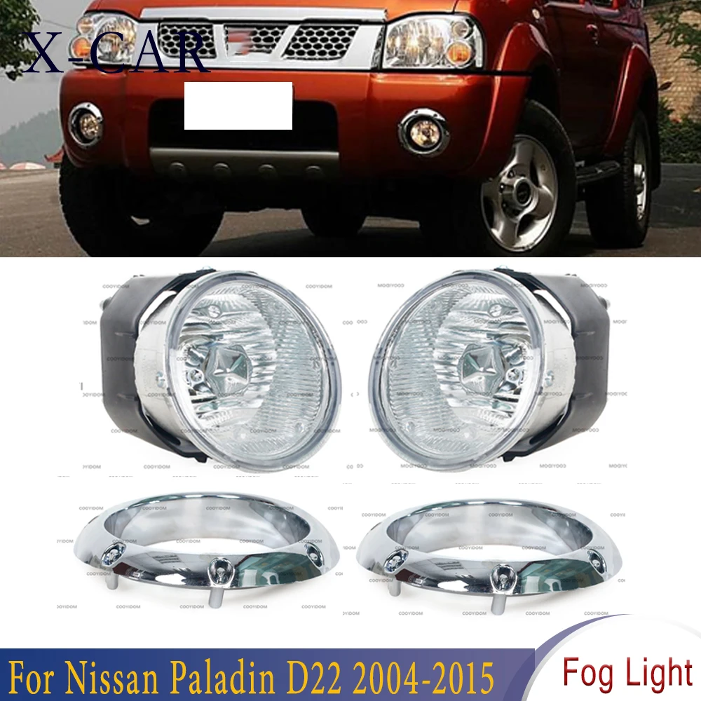 Foglight Foglamp For Nissan Paladin D22 2004 2005 2006-2015 Chrome Front Bumper Fog Lamp Cover Frame