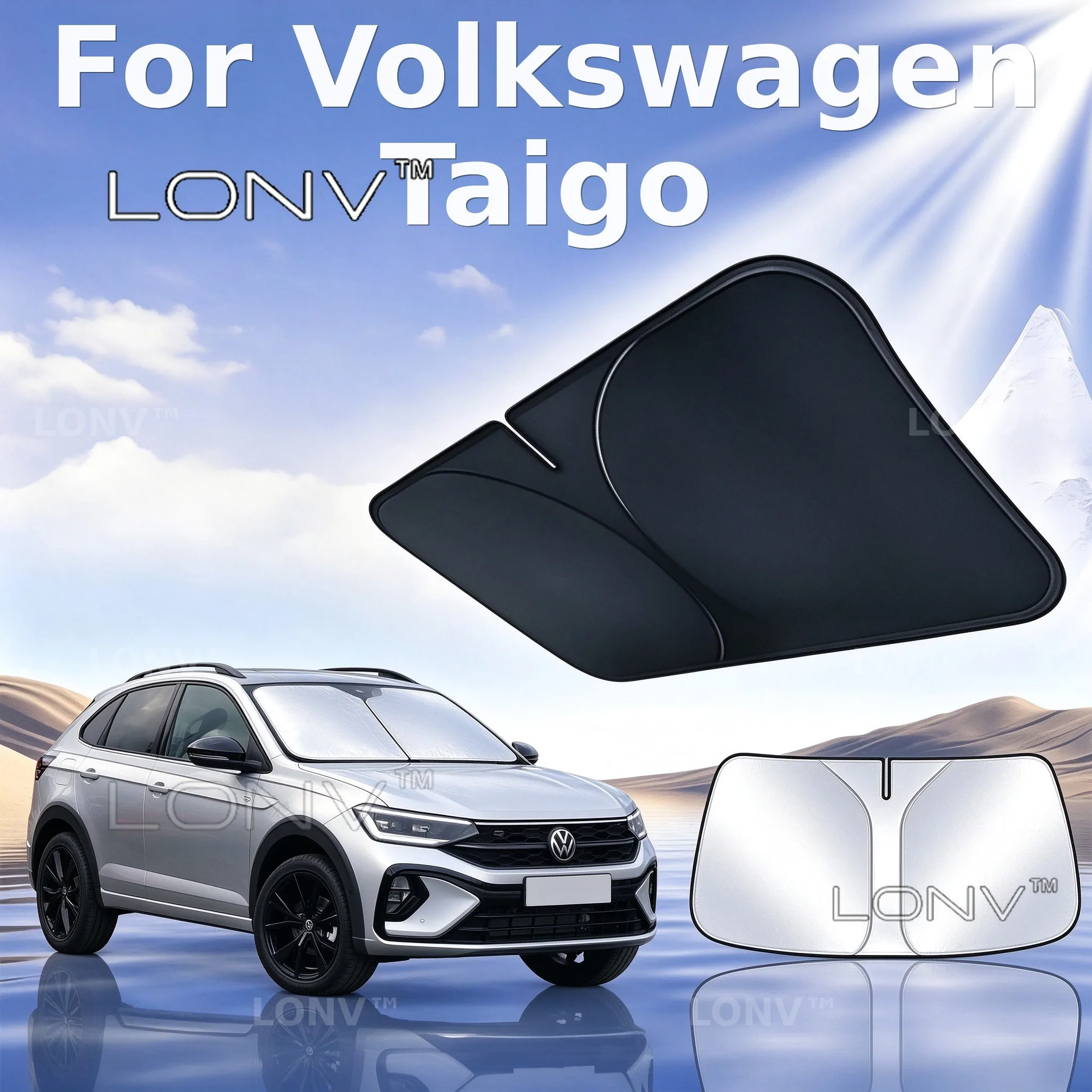 For Volkswagen Taigo Nivus 2022 - 2025 2026 2027 Car Windshield Sunshade Cover Anti UV Protection Foldable cooling Accessories