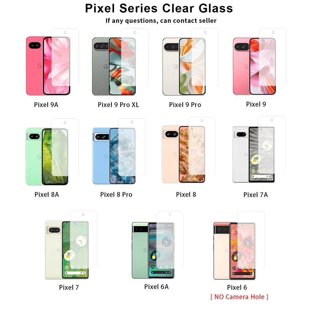 Full Clear Tempered Glass Screen Protector For Google Pixel 8 Pro 7A 6A 7 6 8A 9A 9 Pro XL Anti Shatter Protective Glass