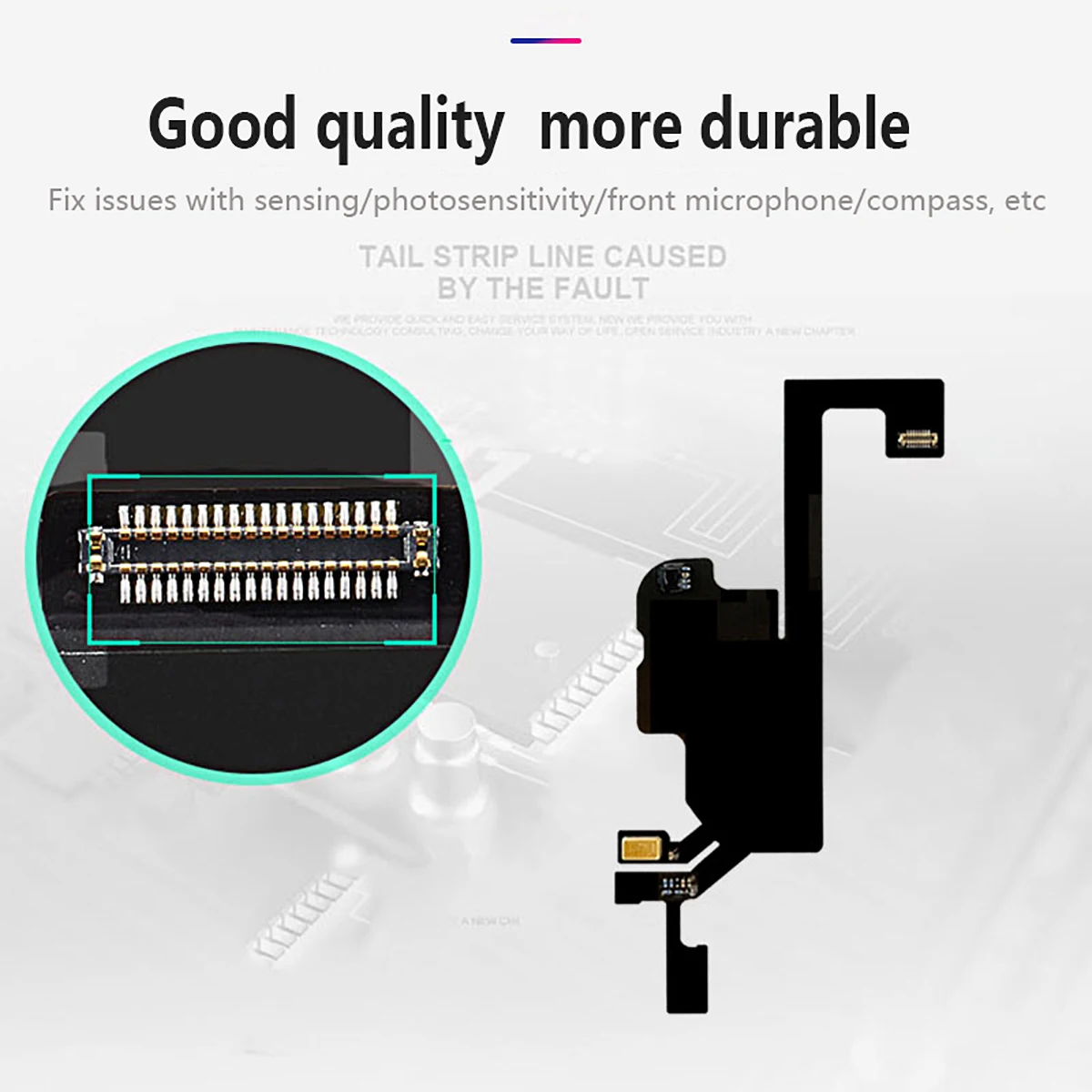 Proximity Light Sensor Flex Ribbon Cable For iPhone 13 Mini 14 15 Pro Max Plus Compass Microphone Flex Cable Replacement Parts