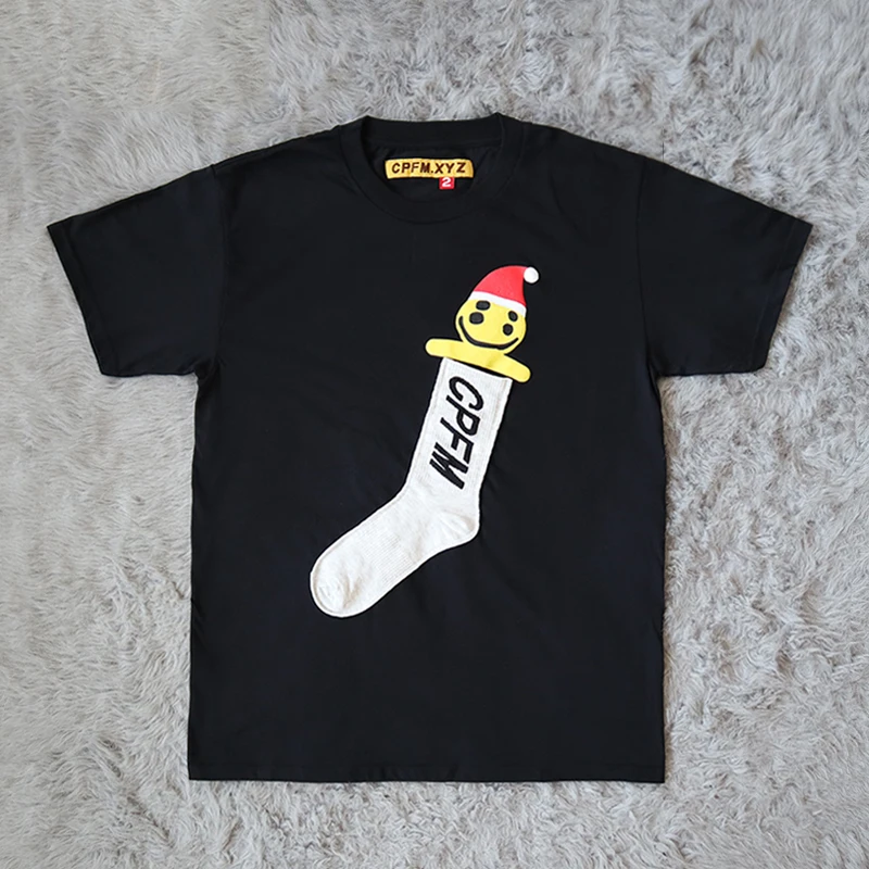 

Футболка Kanye Phi Cpfm.Xyz Memorial Happy Face с коротким рукавом, 100% хлопок, летняя модная футболка с круглым вырезом, молодежная, для повседневной носки