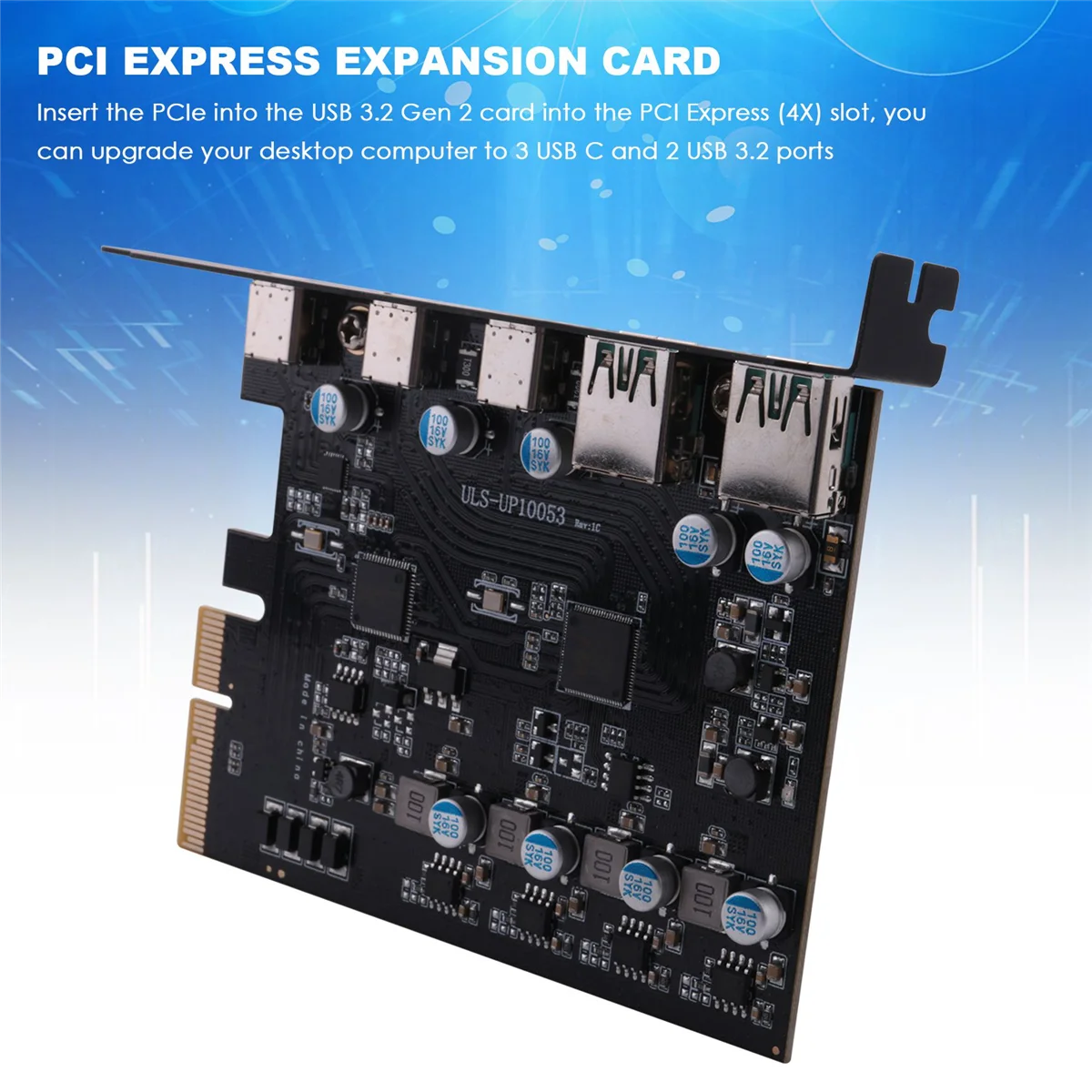 Placa adaptadora PCIe para USB 3.2 Gen 2, Placa de expansão PCI Express, PCI-E, Placas adicionais, Riser para PC, Windows 10, 8, 7 e MAC