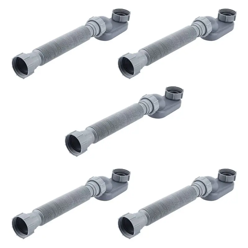 

FIZP 5X Low Profile 1 1/2 P Trap Flexible Bathtub Shower Drain Pipe Flat P Trap Free Standing Tub Drain For Bath Bathtub