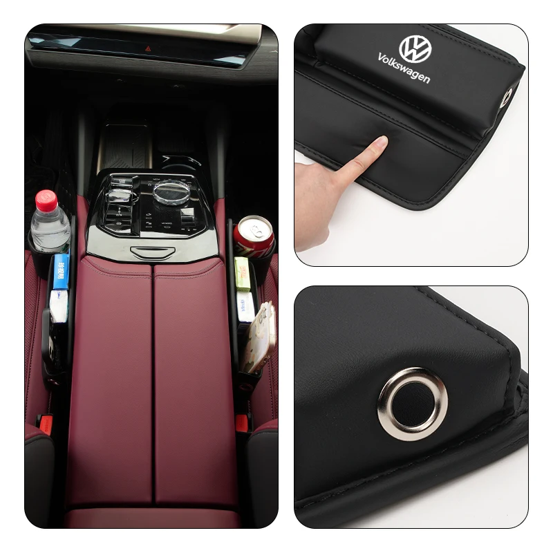 Car Seat Crevice Storage Box Seat Slit Gap Organizer Bag For Volkswagen VW Tiguan Jetta Polo Golf Passat Scirocco T-ROC Touareg