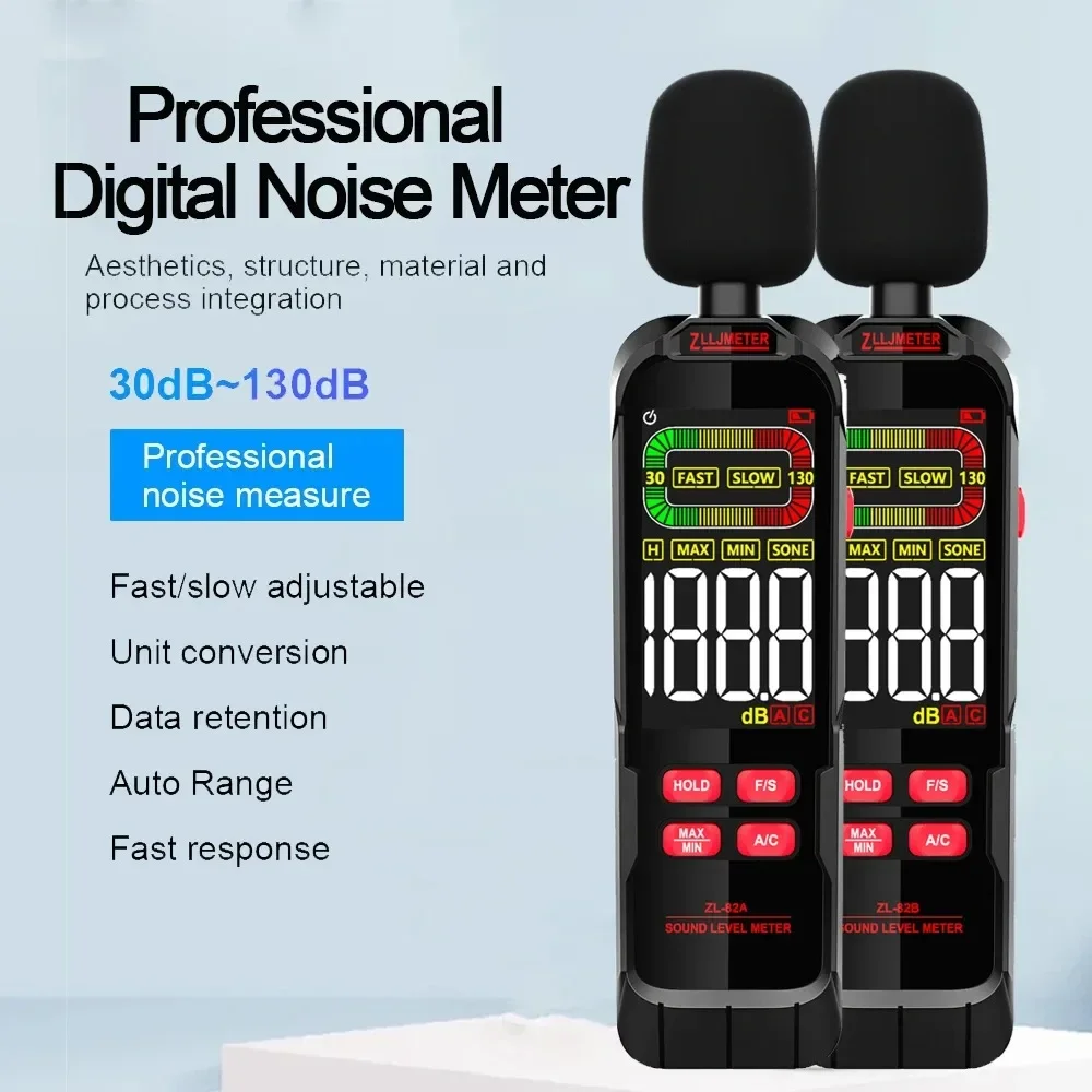 USB charging 30-130dB A/C weighted digital sound level meter decibel noise meter