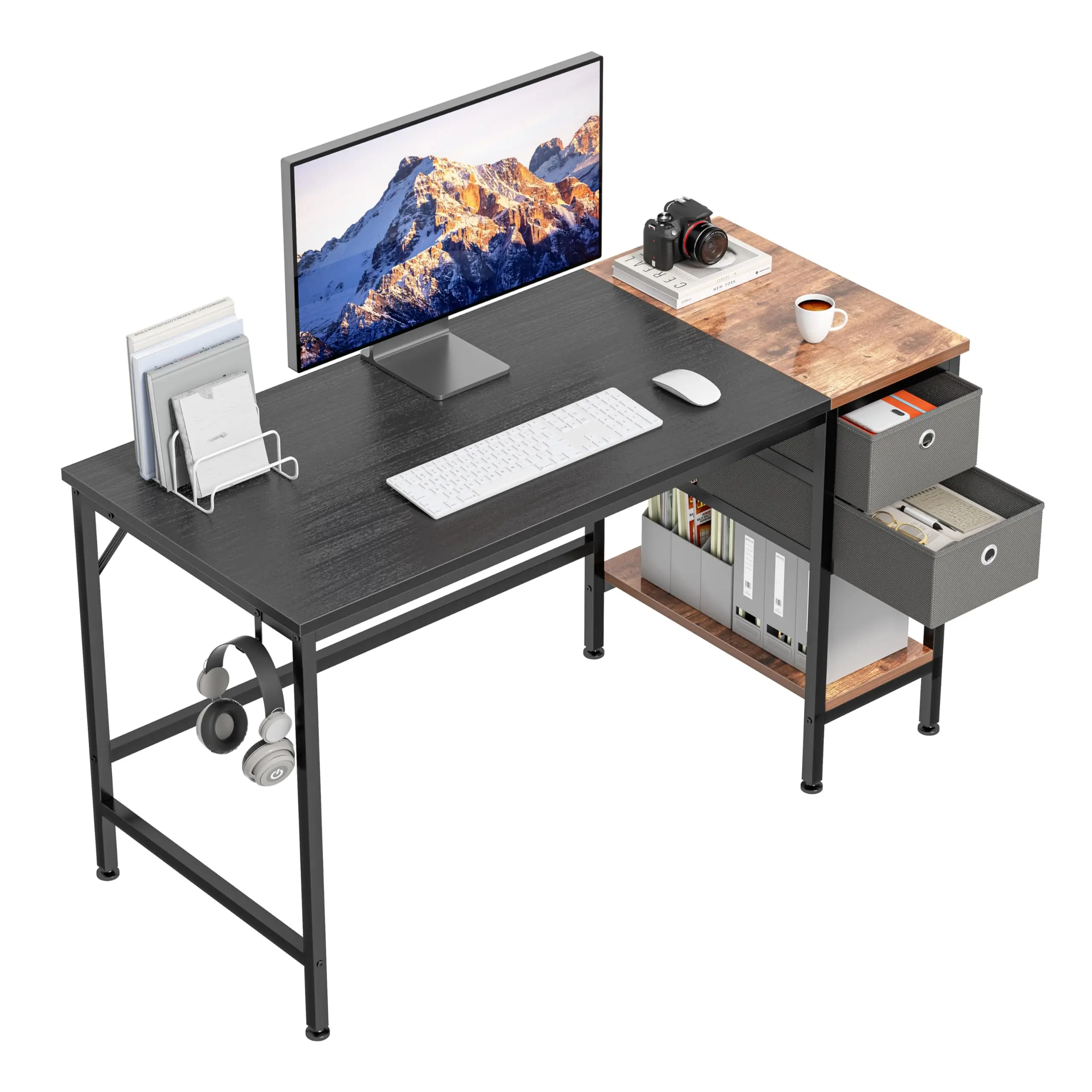 

Wood Simple Desktop Office Comput Gaming Computer Table Office Desk for Gaming Pc With Bookshelf